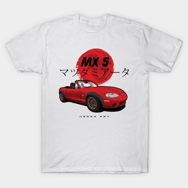 Mazda miata mx-5 T-Shirt by Neron Art